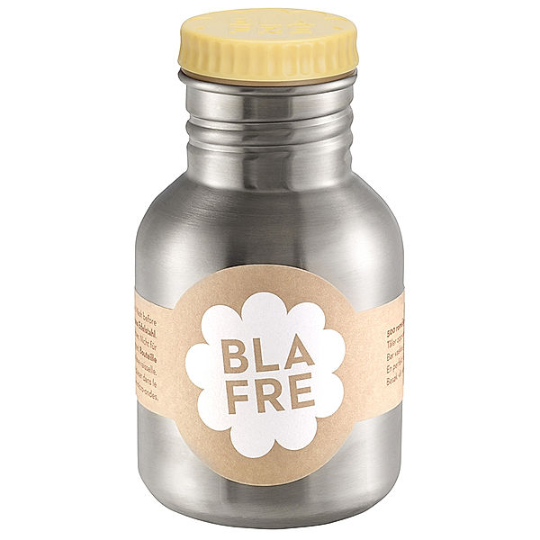 Blafre Edelstahl-Trinkflasche RETRO 0,3l in silber/hellgelb