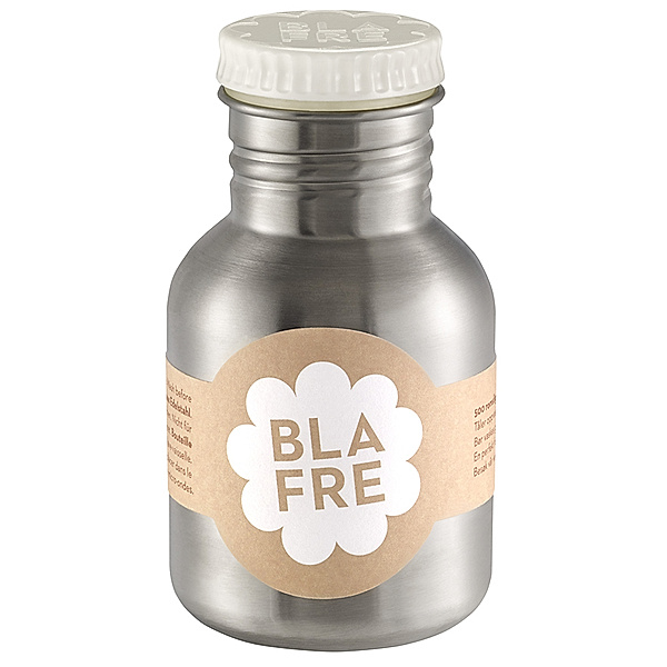 Blafre Edelstahl-Trinkflasche RETRO 0,3l in silber/weiß