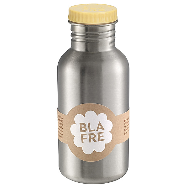 Blafre Edelstahl-Trinkflasche RETRO 0,5l in silber/hellgelb