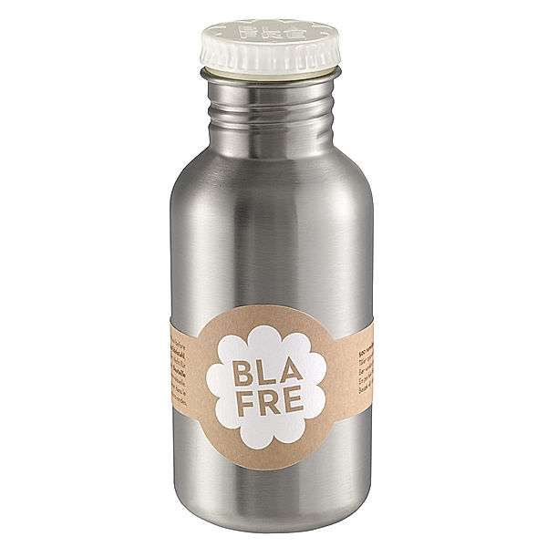 Blafre Edelstahl-Trinkflasche RETRO 0,5l in silber/weiß