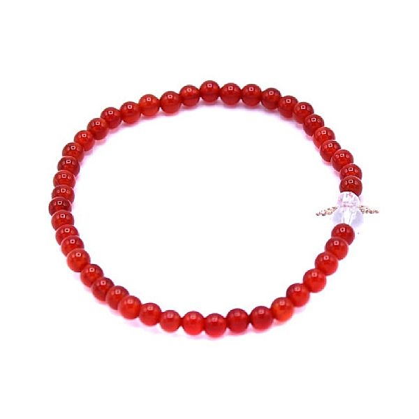 Edelsteinarmband Kinder Schutzengel, Achat rot