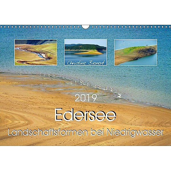 Edersee - Landschaftsformen bei Niedrigwasser (Wandkalender 2019 DIN A3 quer), Christine Bienert