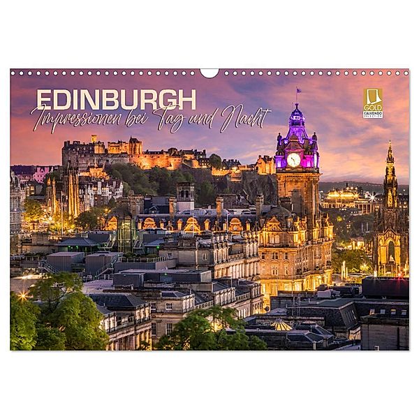 EDINBURGH Impressionen bei Tag und Nacht (Wandkalender 2024 DIN A3 quer), CALVENDO Monatskalender, Melanie Viola