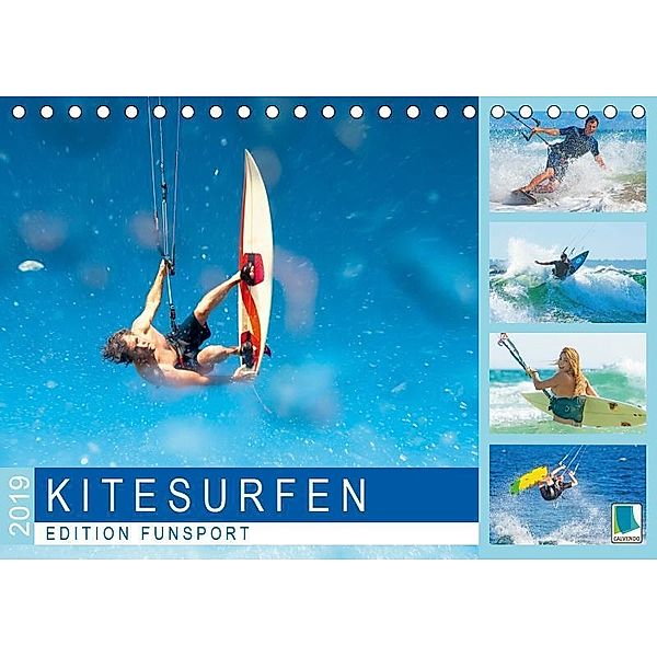 Edition Funsport: Kitesurfen (Tischkalender 2019 DIN A5 quer), Calvendo