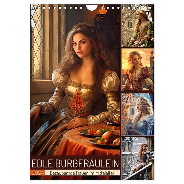 Edle Burgfräulein (Wandkalender 2024 DIN A4 hoch), CALVENDO Monatskalender, Sabine Löwer