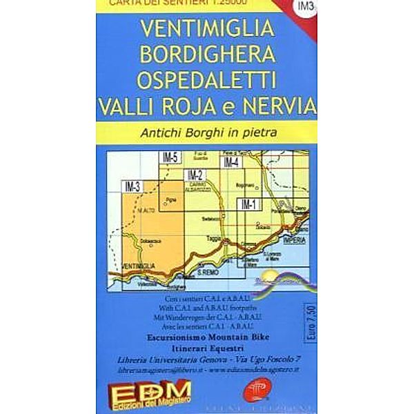 EDM Wanderkarte Ventimiglia, Bordighera, ospedaletti, Valle Roja e Nervia