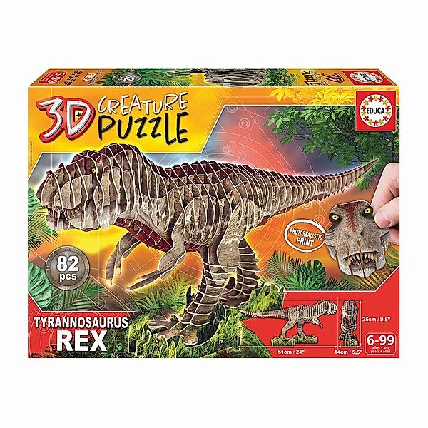 Carletto Deutschland, Educa EDUCA - 3D T-Rex 82 Teile Puzzle