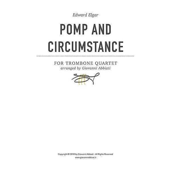 Edward Elgar Pomp and Circumstance for Trombone Quartet, Giovanni Abbiati