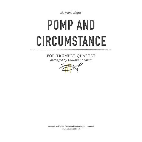 Edward Elgar Pomp and Circumstance for trumpet quartet, Giovanni Abbiati