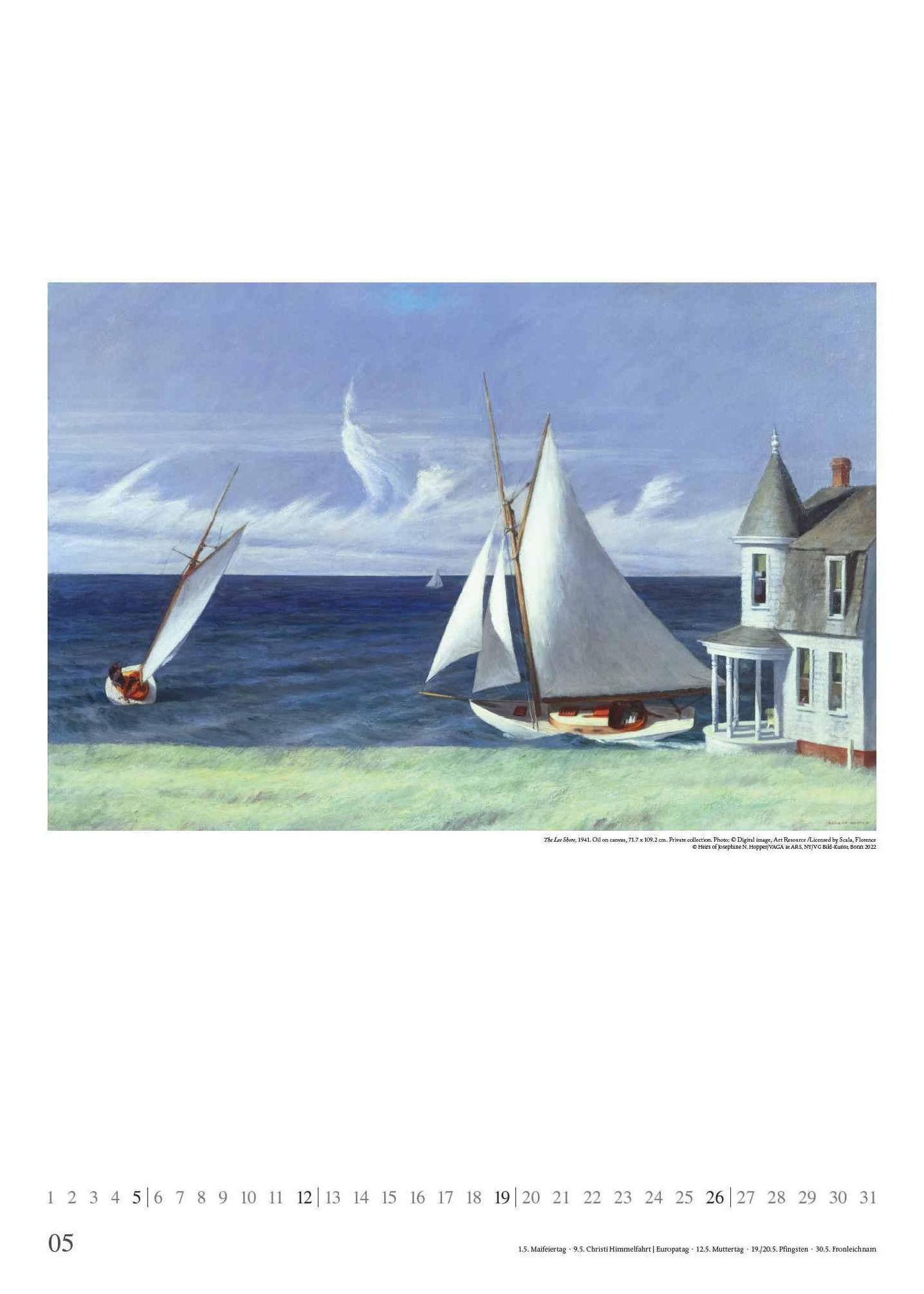 Edward Hopper 2024 KunstKalender PosterKalender 50x70