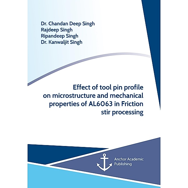 Effect of tool pin profile on microstructure and mechanical properties of AL6063 in Friction stir processing, Chandan Deep Singh, Rajdeep Singh, Ripandeep Singh, Kanwaljit Singh