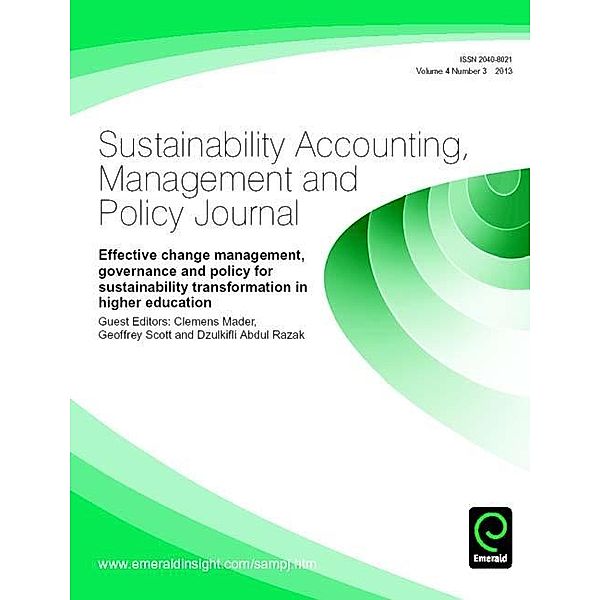 Effective Change Management, Governance & Policy for Sustainability Transformation in Higher Education
