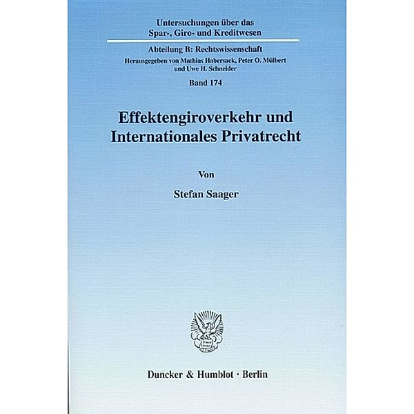 Effektengiroverkehr und Internationales Privatrecht., Stefan Saager