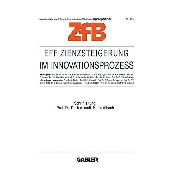 Effizienzsteigerung im Innovationsprozeß, Horst Albach