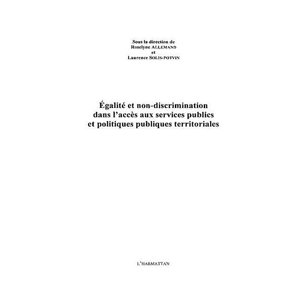 Egalite et non-discrimination dans l'acces aux services publ / Hors-collection, Roselyne Allemand