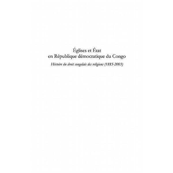 Eglises et etat en republique democratique du congo - histoi / Hors-collection, Maurice Okoumba