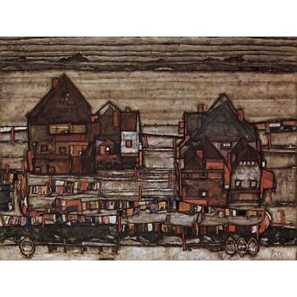 Egon Schiele - Häuser mit Wäscheleinen oder Vorstadt - 100 Teile (Puzzle)