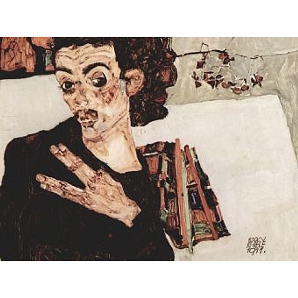 Egon Schiele - Selbstporträt mit schwarzem Tongefäß - 100 Teile (Puzzle)