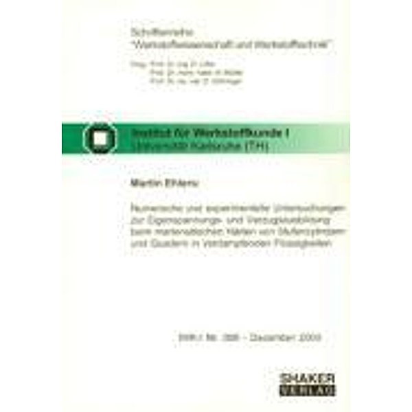 Ehlers, M: Numerische und experimentelle Untersuchungen zur, Martin Ehlers