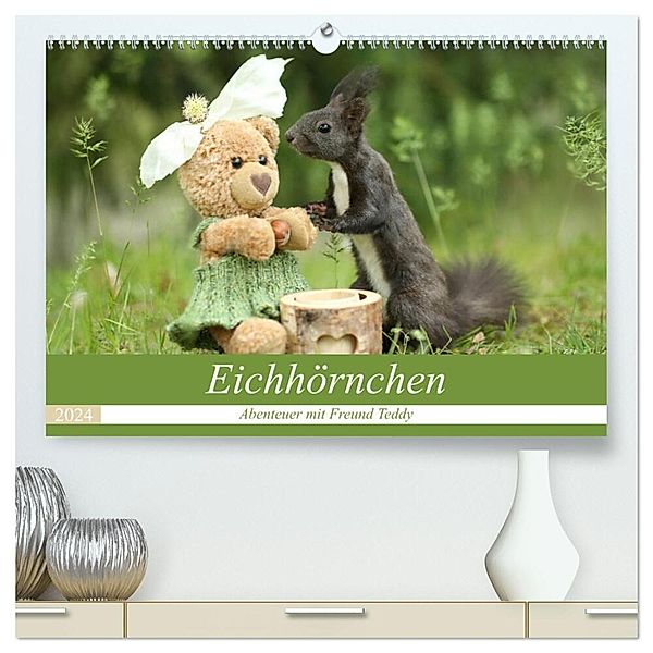 Eichhörnchen - Abenteuer mit Freund Teddy (hochwertiger Premium Wandkalender 2024 DIN A2 quer), Kunstdruck in Hochglanz, Birgit Cerny