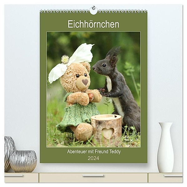 Eichhörnchen - Abenteuer mit Freund Teddy (hochwertiger Premium Wandkalender 2024 DIN A2 hoch), Kunstdruck in Hochglanz, Birgit Cerny