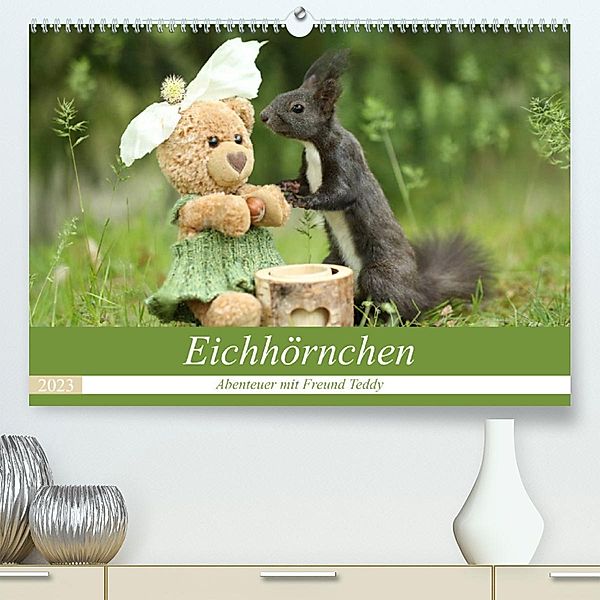 Eichhörnchen - Abenteuer mit Freund Teddy (Premium, hochwertiger DIN A2 Wandkalender 2023, Kunstdruck in Hochglanz), Birgit Cerny