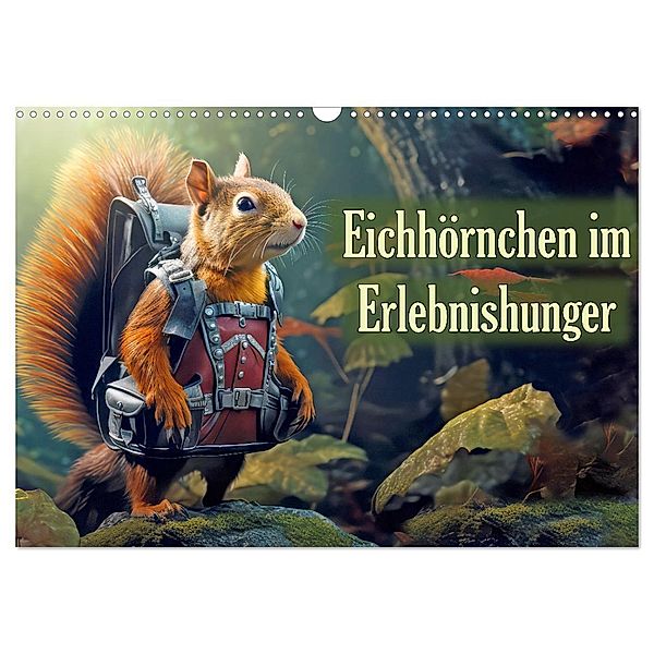 Eichhörnchen im Erlebnishunger (Wandkalender 2025 DIN A3 quer), CALVENDO Monatskalender, Calvendo, Liselotte Brunner-Klaus