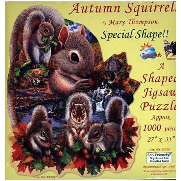 Eichhörnchen im Herbst (Konturenpuzzle), Mary Thompson