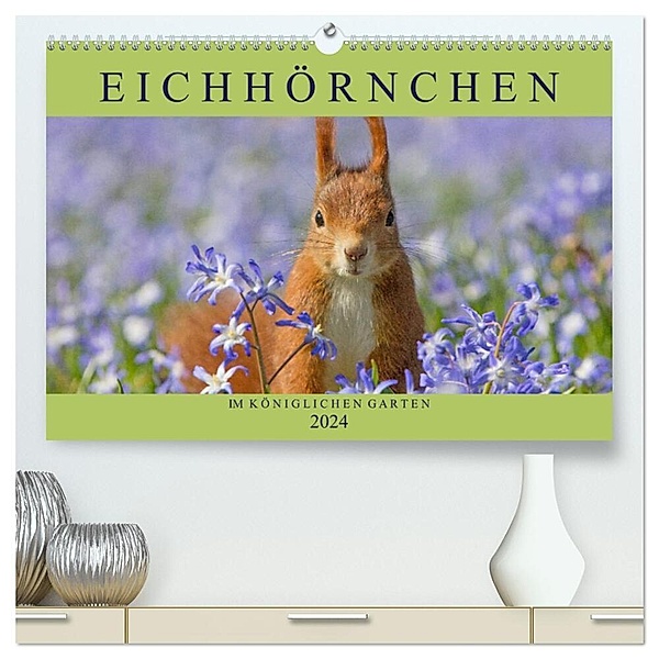 Eichhörnchen im Königlichen Garten (hochwertiger Premium Wandkalender 2024 DIN A2 quer), Kunstdruck in Hochglanz, Margret Brackhan