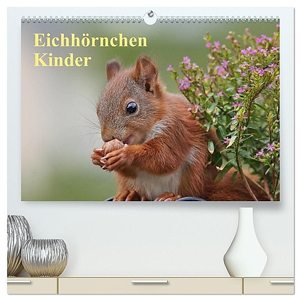 Eichhörnchen Kinder (hochwertiger Premium Wandkalender 2024 DIN A2 quer), Kunstdruck in Hochglanz, Tine Meier