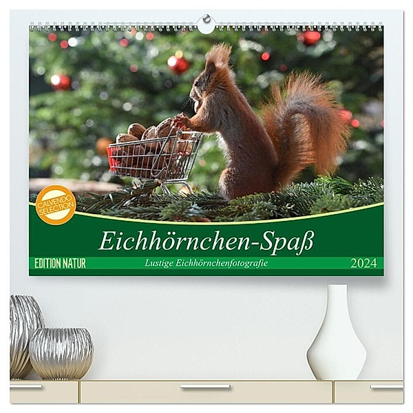 Eichhörnchen-Spaß (hochwertiger Premium Wandkalender 2024 DIN A2 quer), Kunstdruck in Hochglanz, Heike Adam
