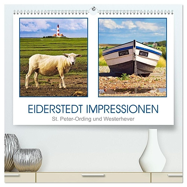 Eiderstedt Impressionen (hochwertiger Premium Wandkalender 2024 DIN A2 quer), Kunstdruck in Hochglanz, AD DESIGN Photo + PhotoArt, Angela Dölling
