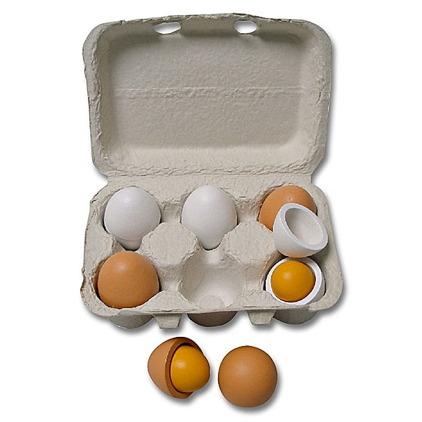 Eierset, 13-teilig, aus Holz, Kaufladenzubehör
