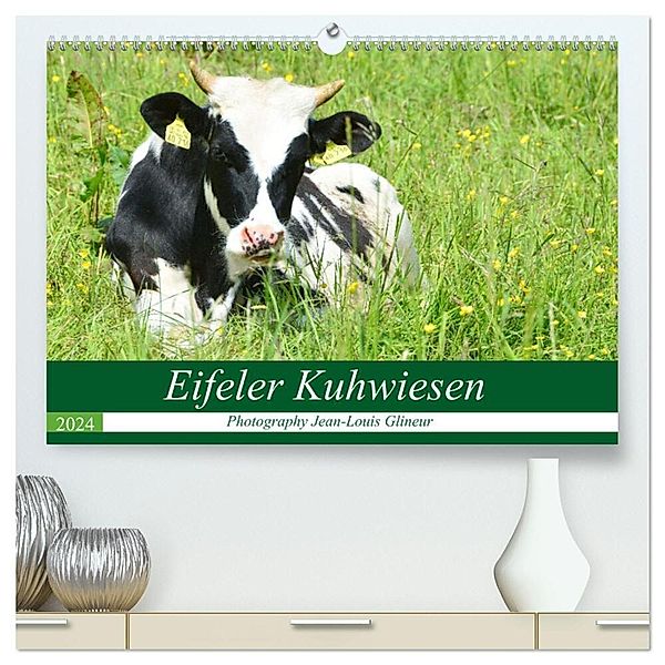 Eifeler Kuhwiesen (hochwertiger Premium Wandkalender 2024 DIN A2 quer), Kunstdruck in Hochglanz, Jean-Louis Glineur