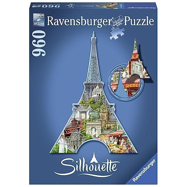 Eiffelturm, Paris. Silhouette - Puzzle 960 Teile