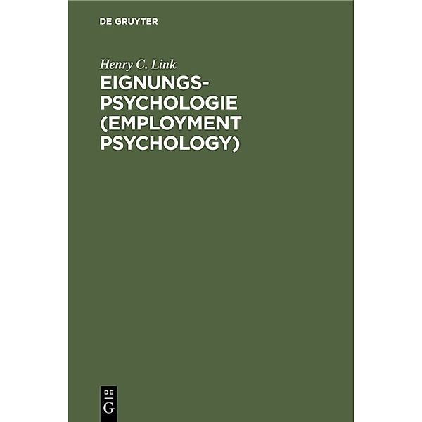 Eignungs-Psychologie (Employment Psychology), Henry C. Link