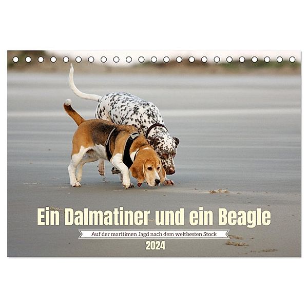 Ein Dalmatiner und ein Beagle - Auf der maritimen Jagd nach dem weltbesten Stock (Tischkalender 2024 DIN A5 quer), CALVENDO Monatskalender, Daniela Tapper