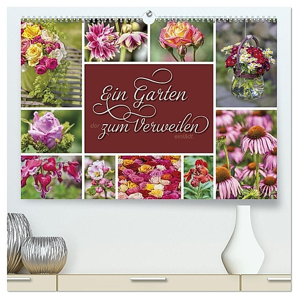 Ein Garten, der zum Verweilen einlädt (hochwertiger Premium Wandkalender 2024 DIN A2 quer), Kunstdruck in Hochglanz, Susann Kuhr