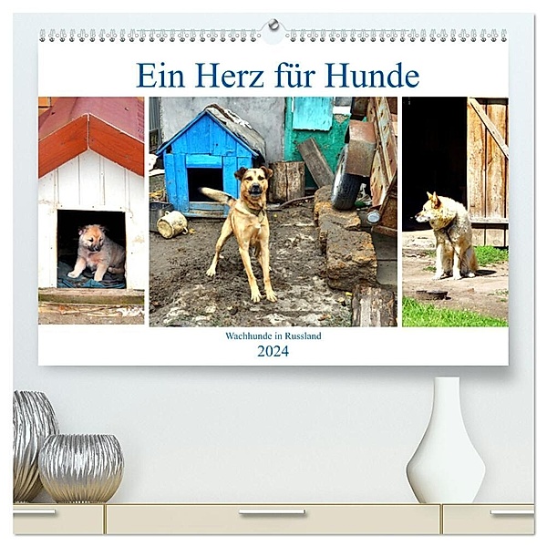 Ein Herz für Hunde - Wachhunde in Russland (hochwertiger Premium Wandkalender 2024 DIN A2 quer), Kunstdruck in Hochglanz, Henning von Löwis of Menar