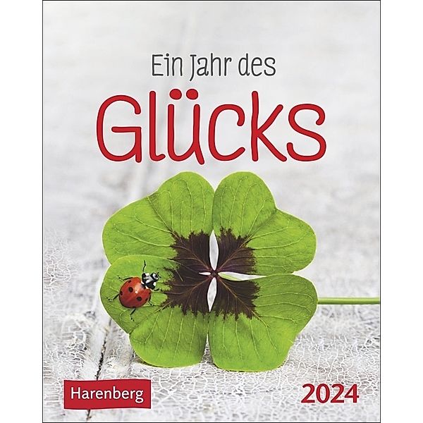 Ein Jahr des Glücks Mini-Geschenkkalender 2024. Jeden Tag ein kleines Glück - Zitate, Aphorismen und Sprichwörter im kleinen Jahreskalender. Motivierender Mini-Kalender zum Aufstellen, Ulrike Beckmann