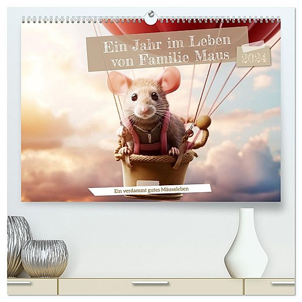 Ein Jahr im Leben von Familie Maus (hochwertiger Premium Wandkalender 2024 DIN A2 quer), Kunstdruck in Hochglanz, Daniela Tapper