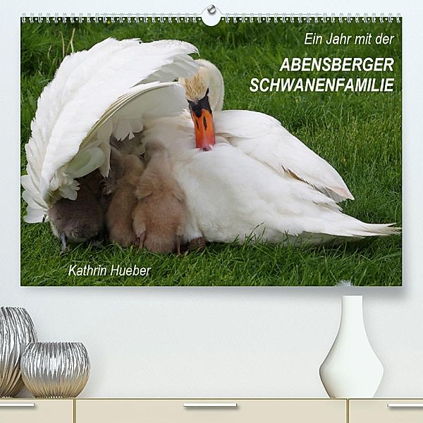 Ein Jahr mit der Abensberger Schwanenfamilie (Premium-Kalender 2020 DIN A2 quer), Kathrin Hueber