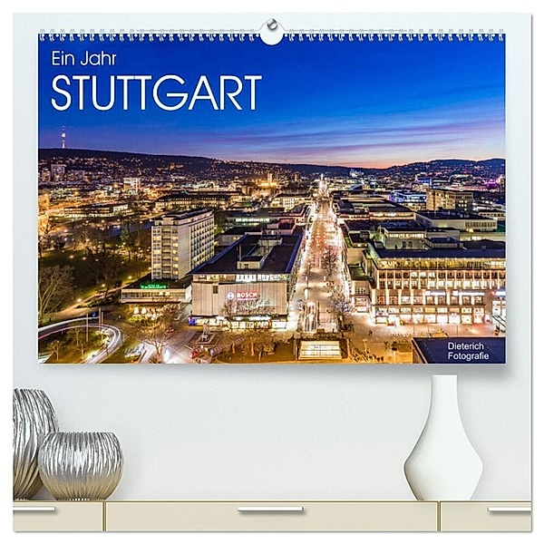 Ein Jahr STUTTGART (hochwertiger Premium Wandkalender 2024 DIN A2 quer), Kunstdruck in Hochglanz, Werner Dieterich
