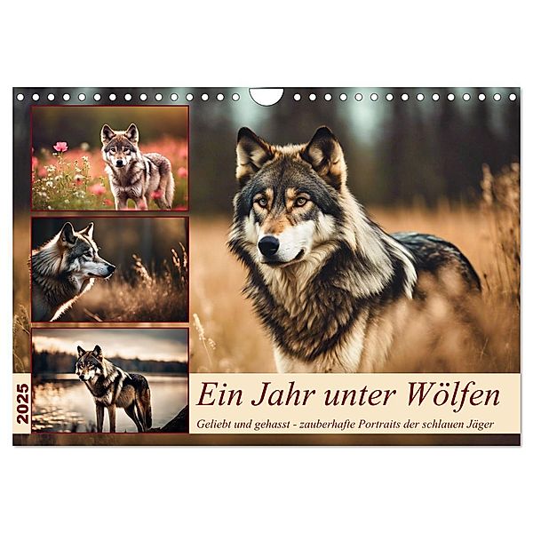 Ein Jahr unter Wölfen (Wandkalender 2025 DIN A4 quer), CALVENDO Monatskalender, Calvendo, Claudia Kleemann