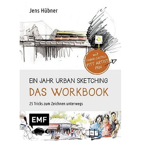 Ein Jahr Urban Sketching - Das Workbook, mit Stift, Jens Hübner