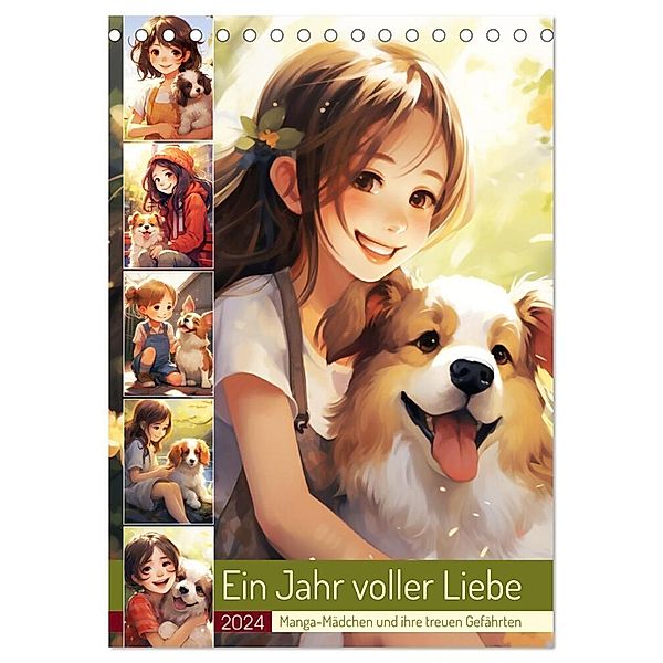 Ein Jahr voller Liebe. Manga-Mädchen und ihre treuen Gefährten (Tischkalender 2024 DIN A5 hoch), CALVENDO Monatskalender, Rose Hurley