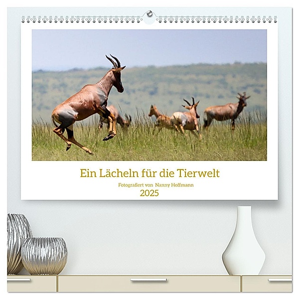 Ein Lächeln für die Tierwelt (hochwertiger Premium Wandkalender 2025 DIN A2 quer), Kunstdruck in Hochglanz, Calvendo, Nanny Hoffmann