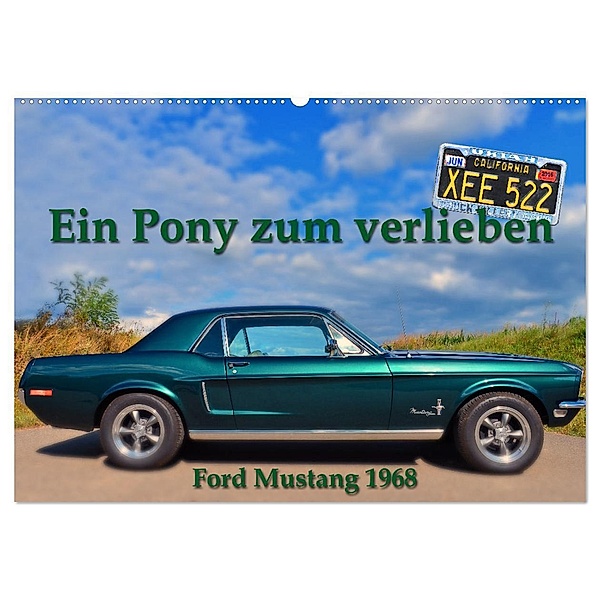 Ein Pony zum verlieben - Ford Mustang 1968 (Wandkalender 2024 DIN A2 quer), CALVENDO Monatskalender, Ingo Laue