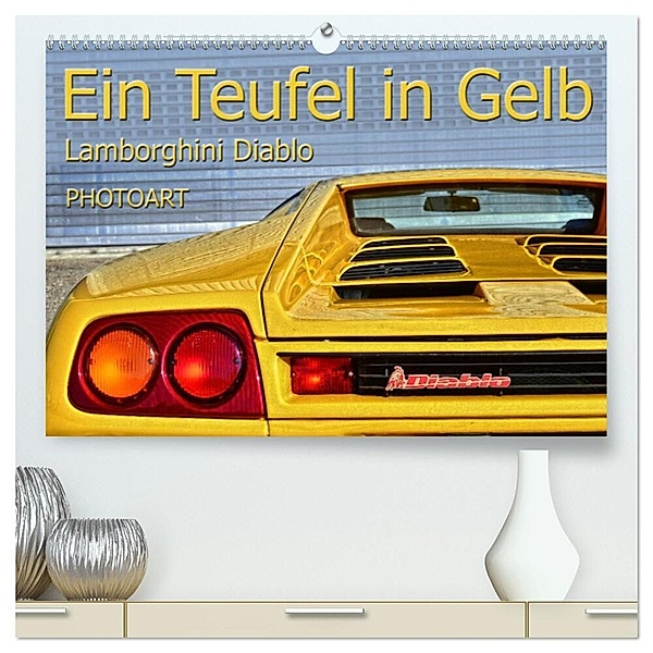 Ein Teufel in Gelb Lamborghini Diablo PHOTOART (hochwertiger Premium Wandkalender 2024 DIN A2 quer), Kunstdruck in Hochglanz, Ingo Laue
