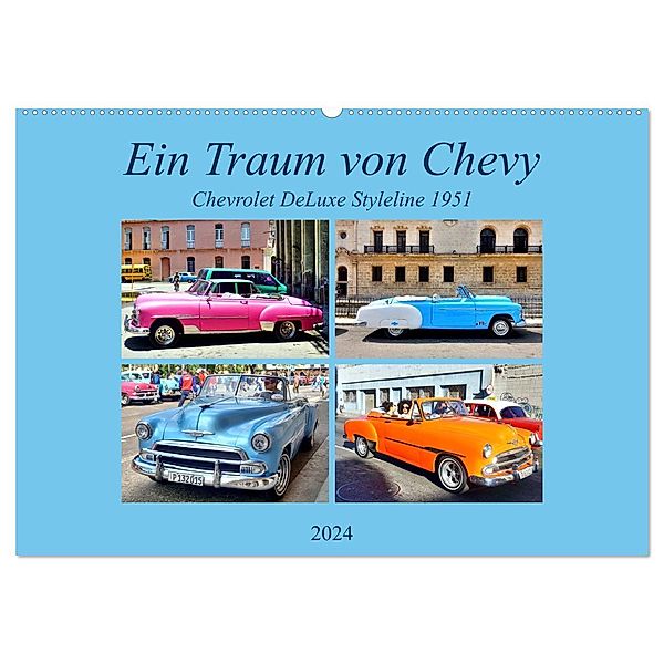 Ein Traum von Chevy - Chevrolet DeLuxe Styleline 1951 (Wandkalender 2024 DIN A2 quer), CALVENDO Monatskalender, Henning von Löwis of Menar